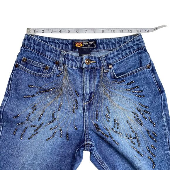 Vintage Route 66 Low Rise Embellished Beaded Embroidered Blue Jeans Sz 4 - Picture 9 of 16
